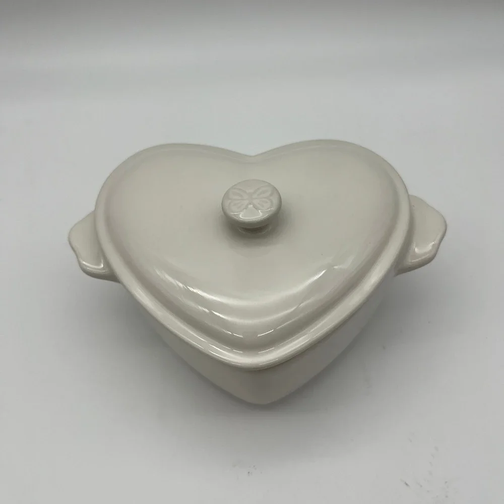 The Pioneer Woman Cocotte Small Linen Heart Shaped Stoneware‎ Mini Baker